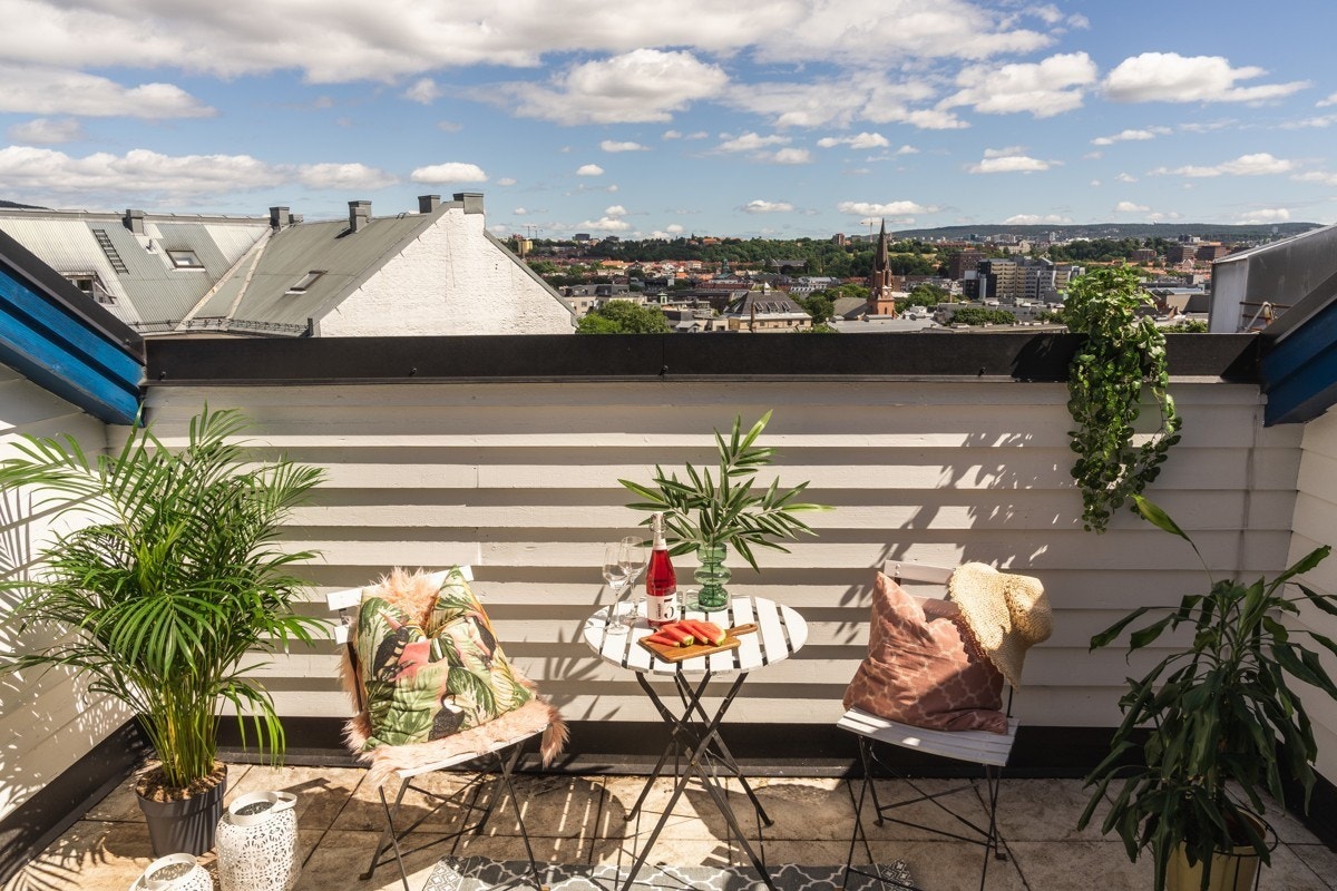 Felles takterrasse til glede for beboerne i borettslaget Galleribilde