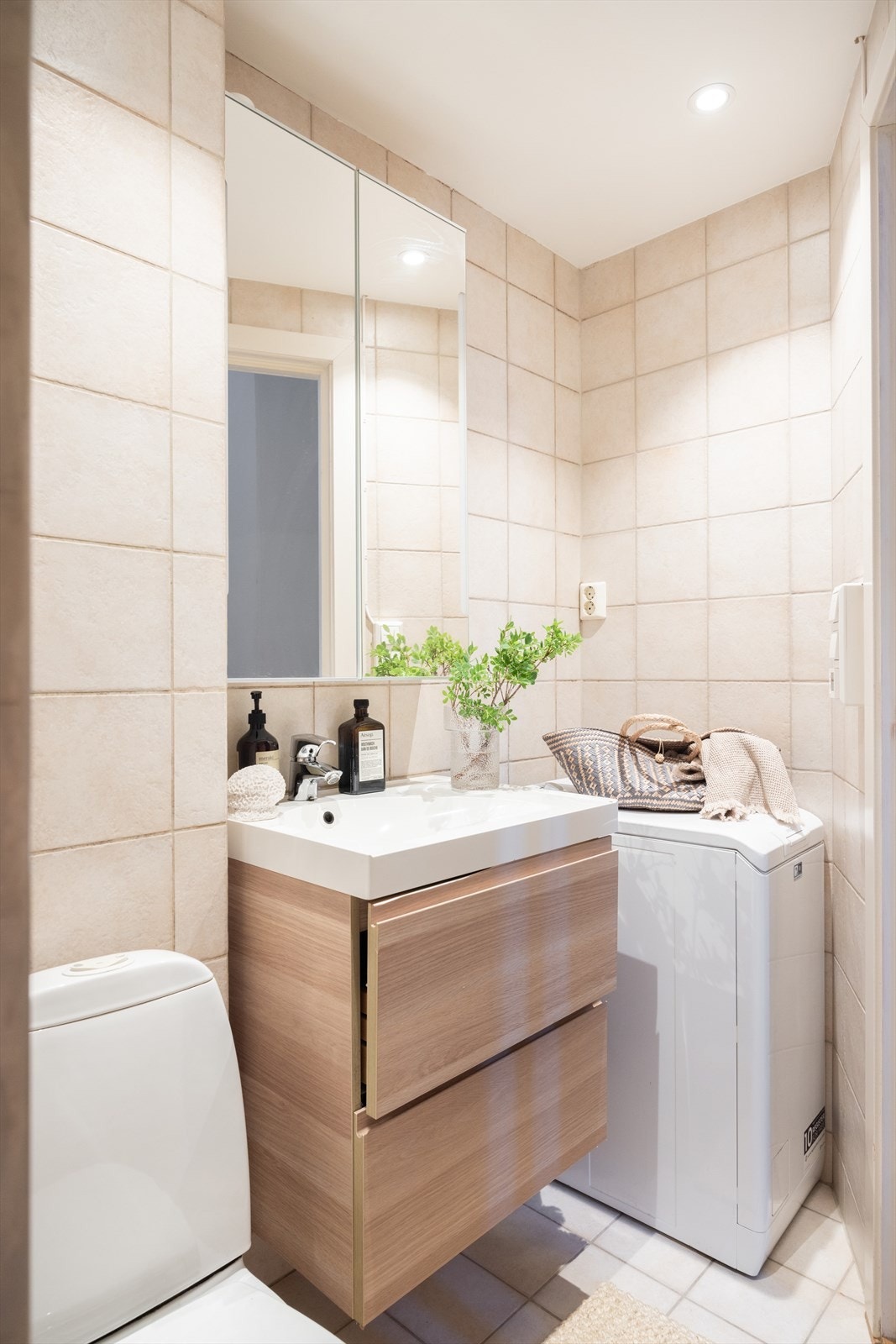 Det er opplegg for vaskemaskin. Galleribilde