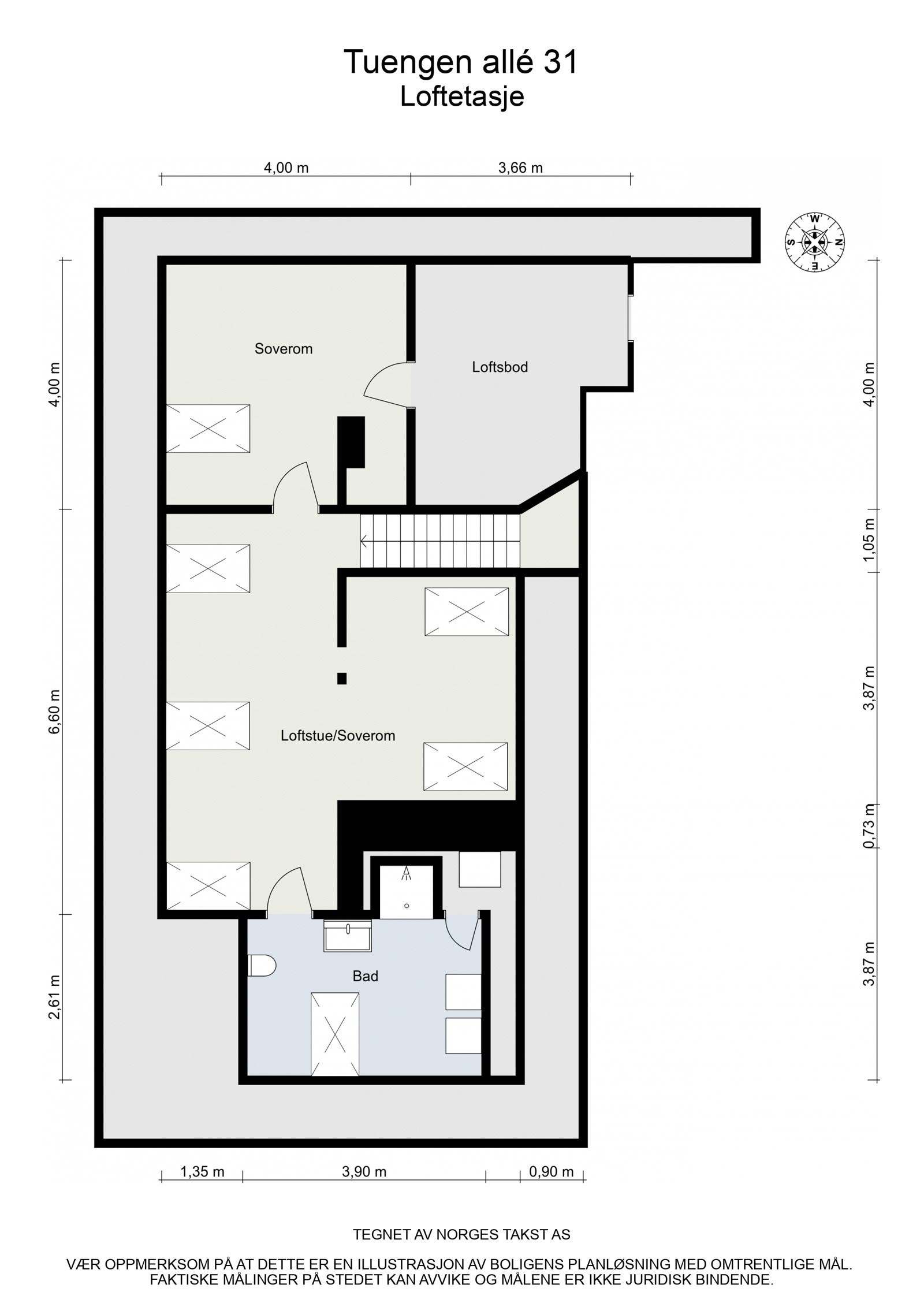 Floorplan letterhead - Tuengen allé 31 - Loftetasje - 2D Floor Plan Galleribilde