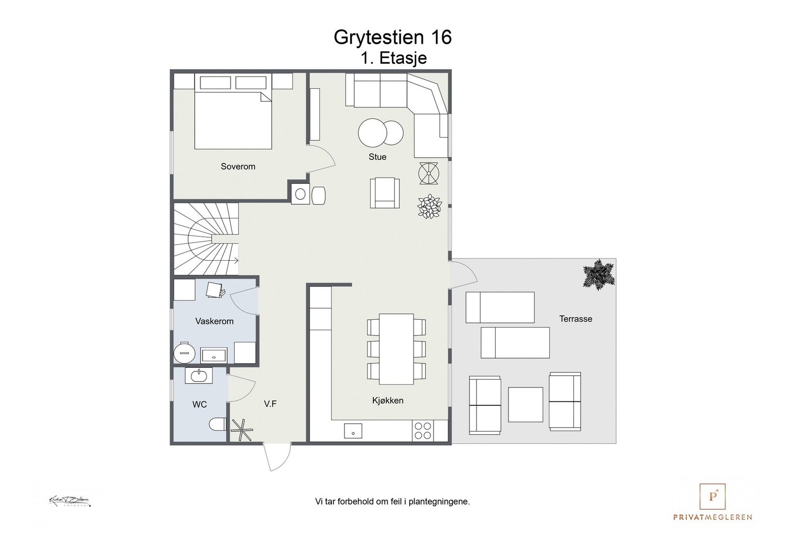 Plantegning 1. etasje Galleribilde
