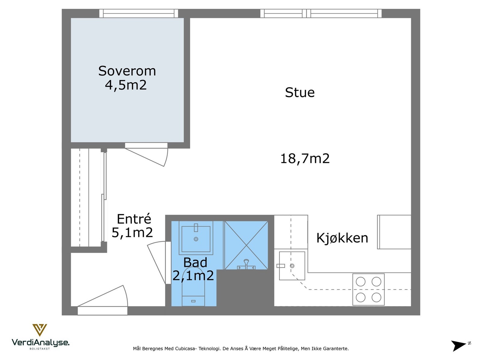 Planskisse med areal - 2. etasje. Galleribilde