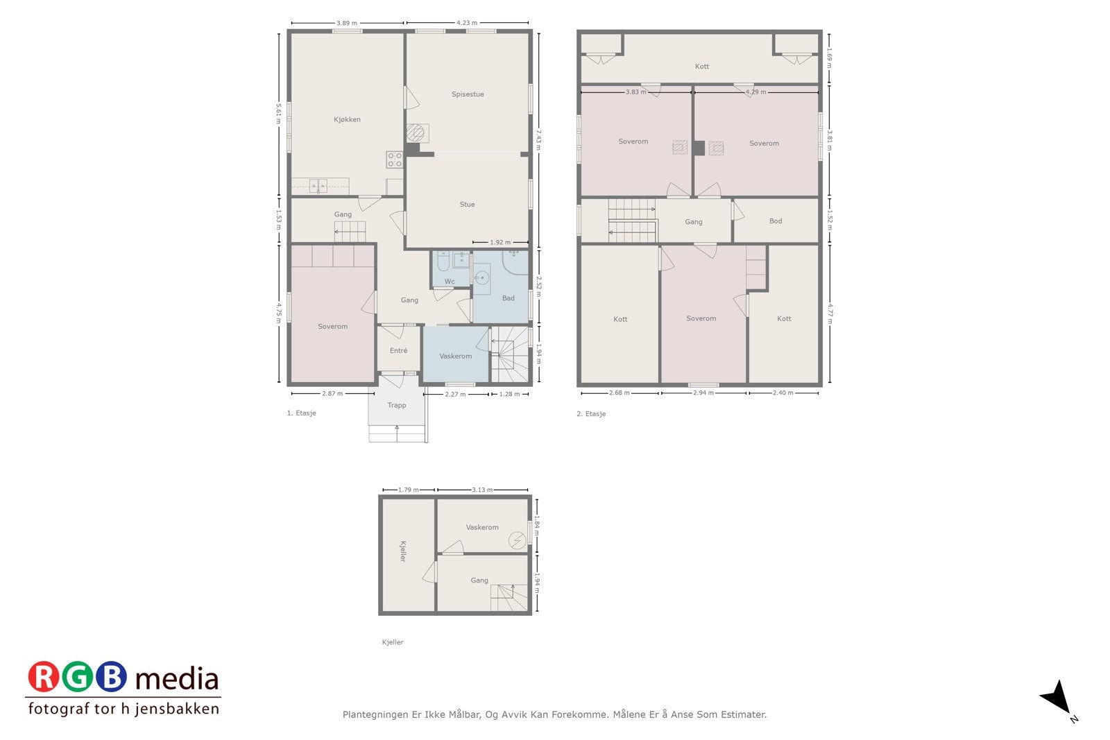 Plantegning alle etasjer Galleribilde