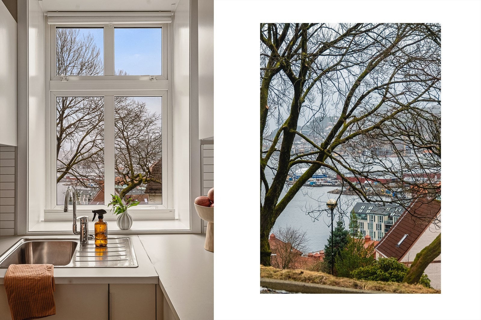 Fra kjøkkenet har du utsikt mot Byfjorden. Galleribilde