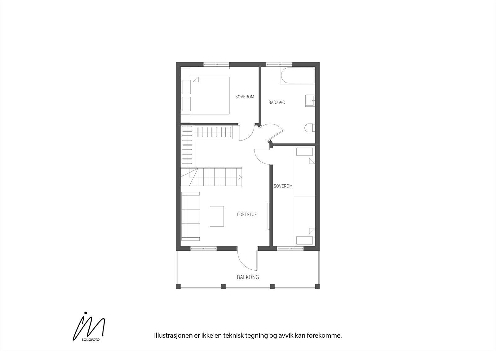 Plantegning loftsetasje Galleribilde