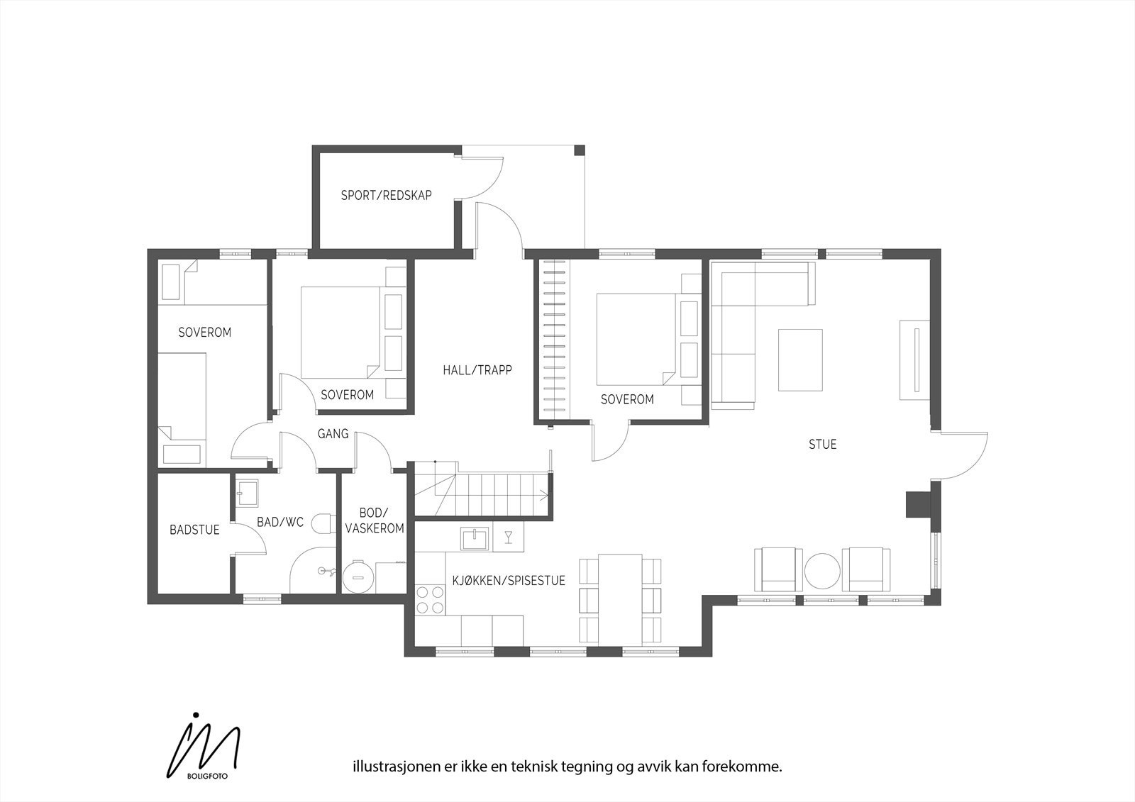 Plantegning første etasje Galleribilde
