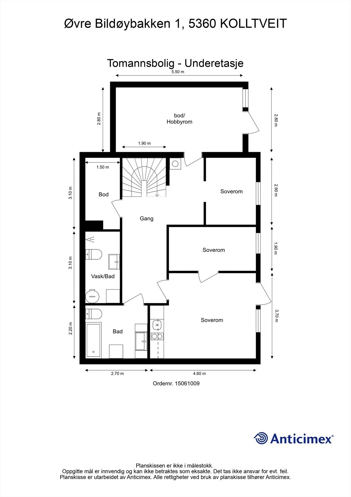 Plantegning underetasje. Galleribilde