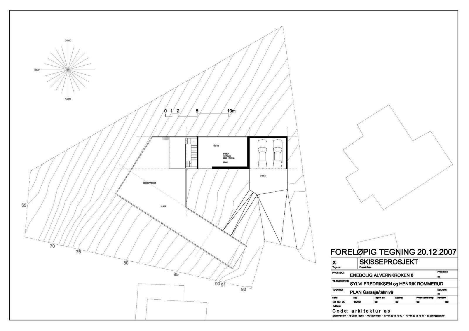 Skisseprosjekt - plan garasje/bakkenivå Galleribilde