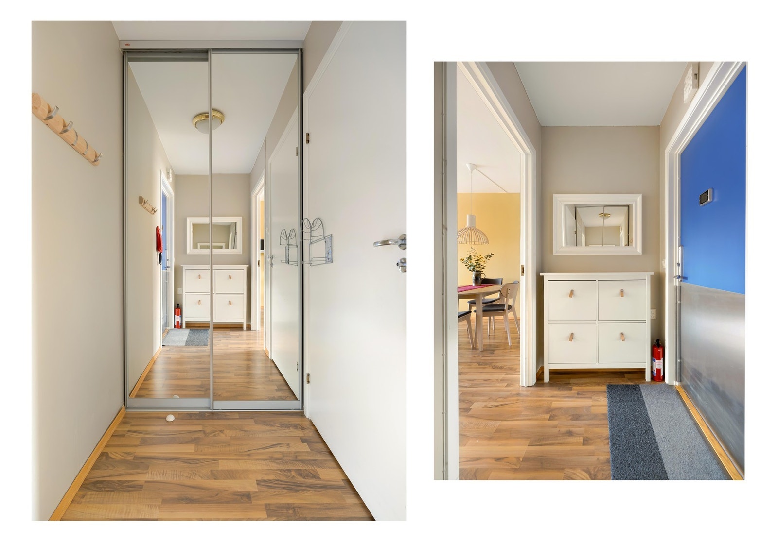 Entréen har god plass til oppbevaring i garderoben. Galleribilde