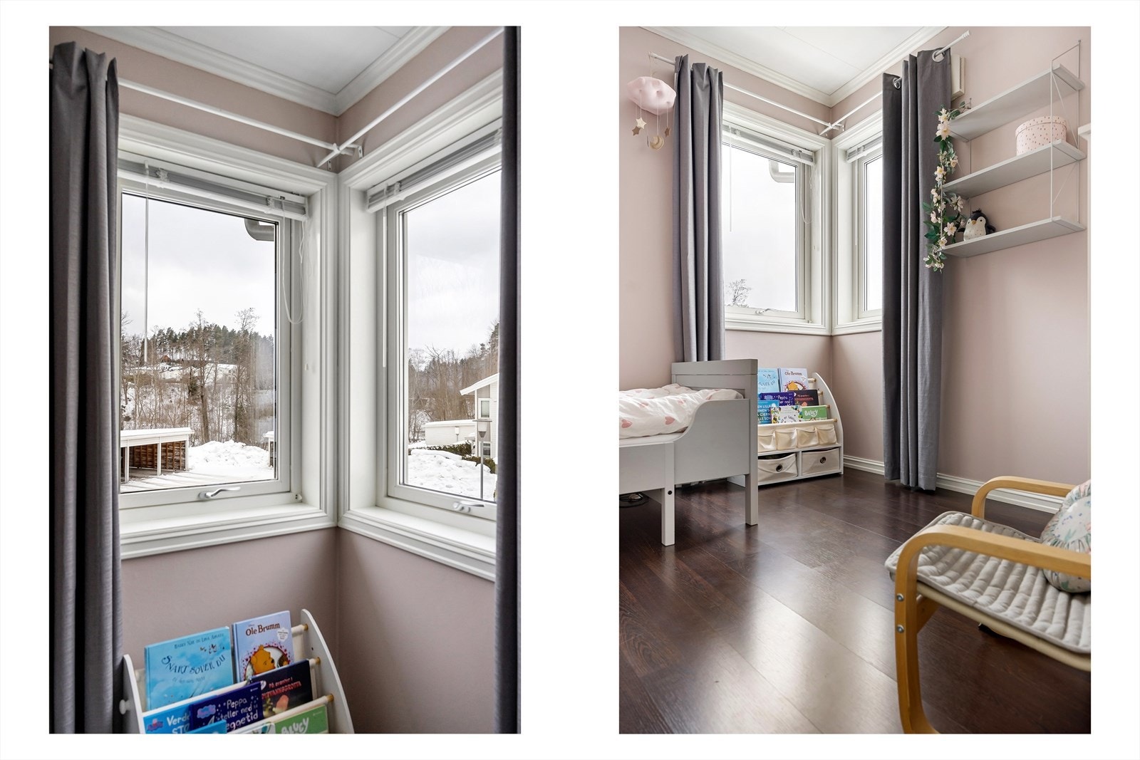 Vinduet vender ut mot sameiets fellesareal. Galleribilde