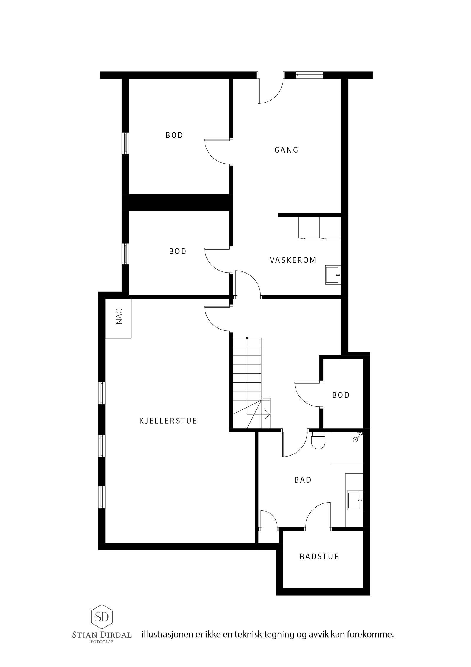 Plantegning kjeller Galleribilde
