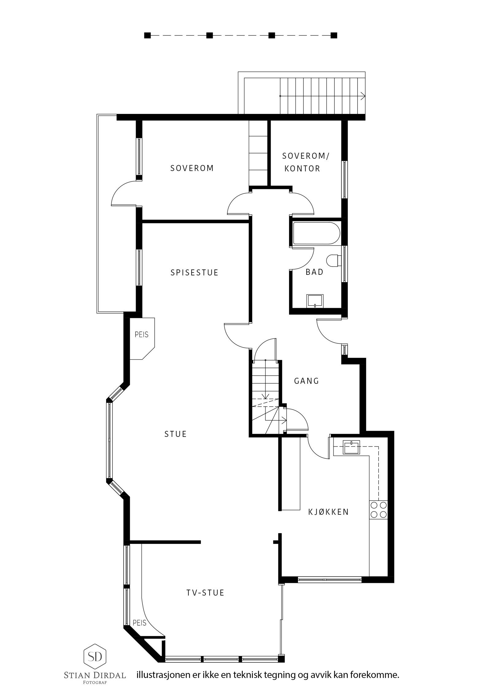 Plantegning 1.etasje Galleribilde