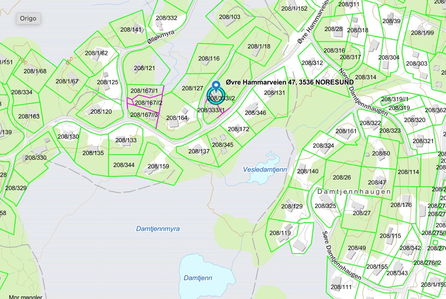 Tomten ligger øverst på Norehammeren Galleribilde