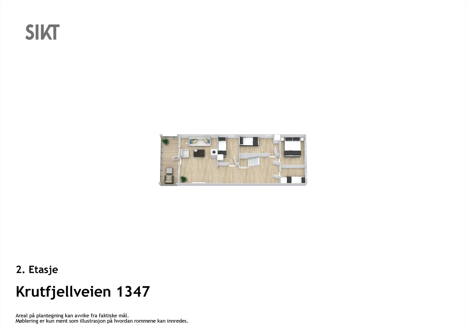 I andre etasje finner du 4 soverom og loftsstue. Galleribilde