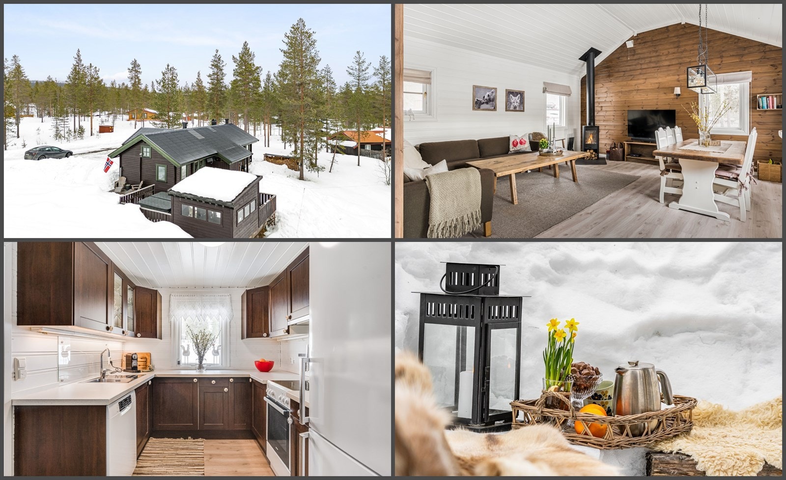 Velkommen til Bjønnbekkmora hytteområde 54 og denne koselig og gjennomførte familiehytta med god planløsning for både små og store familier. Hytta selges møblert så her kan du flytte rett inn! Galleribilde