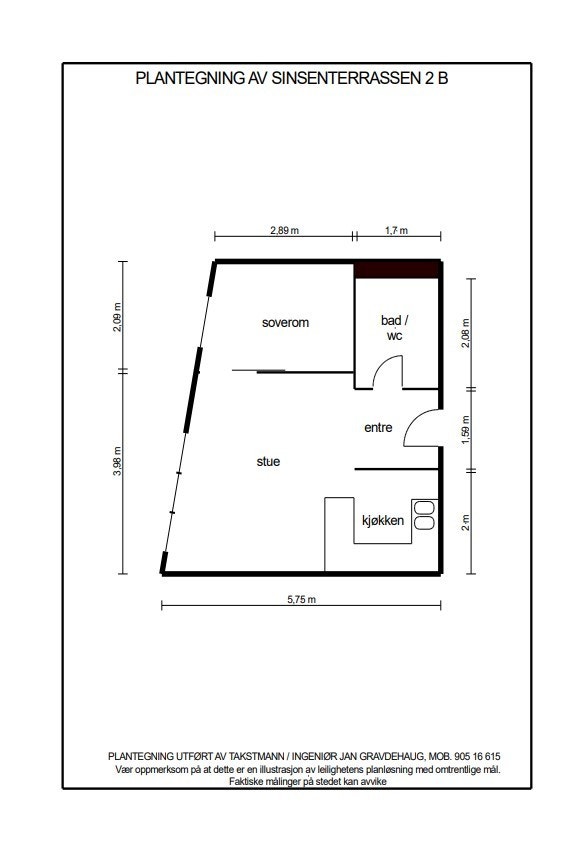 Plantegning Sinsenterrassen 2b - andel 3. Galleribilde