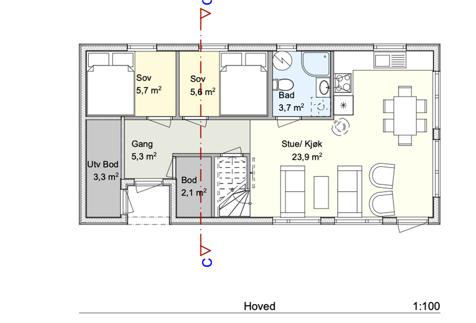 Plantegning 1.etasje Galleribilde