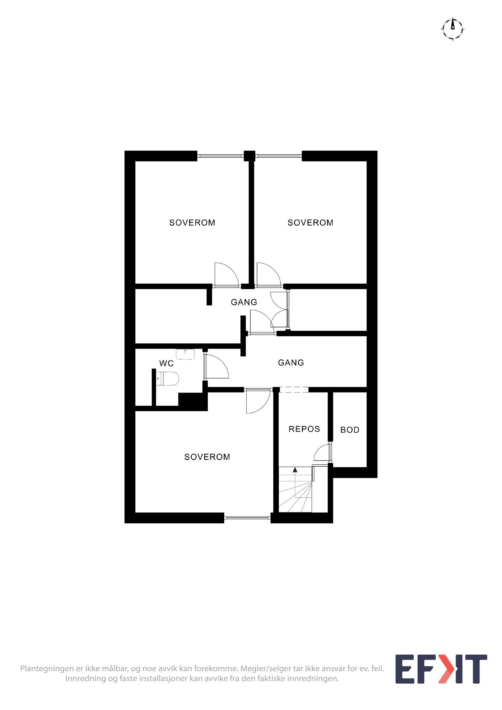 Plantegning 2. etasje (dagens bruk). Galleribilde