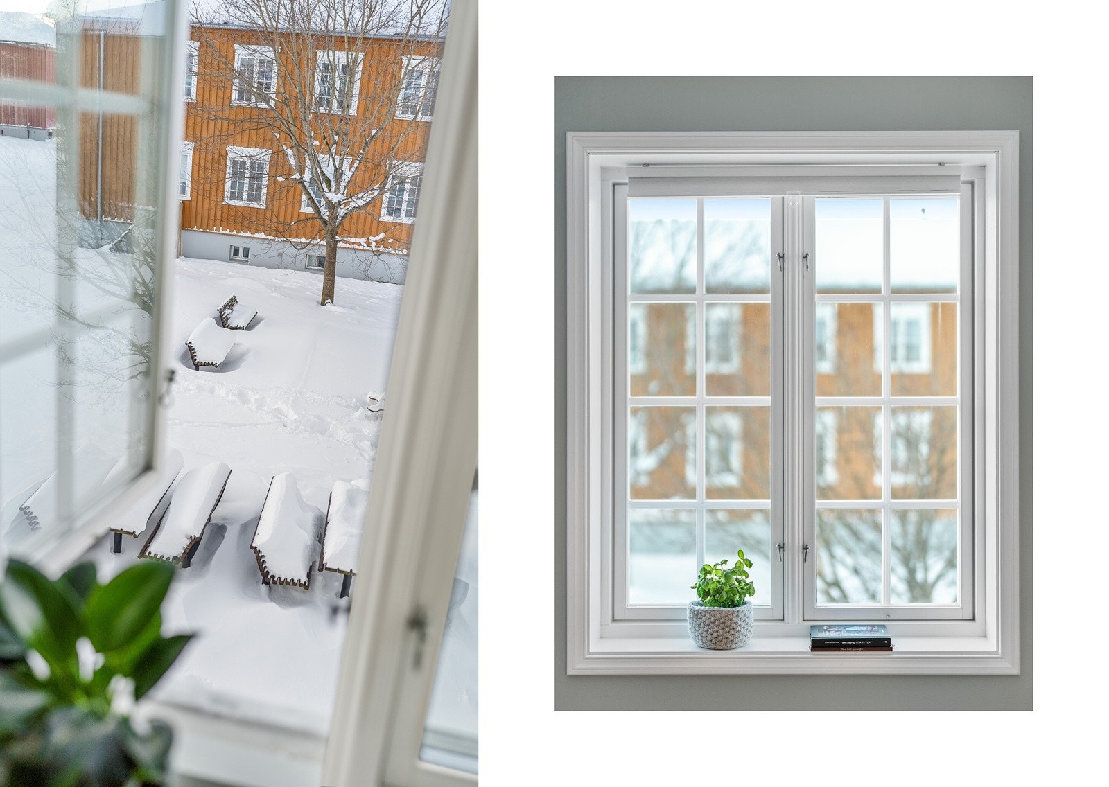 Store vindusflatene slipper inn rikelig med naturlig lys, noe som skaper en lys og innbydende atmosfære. Galleribilde