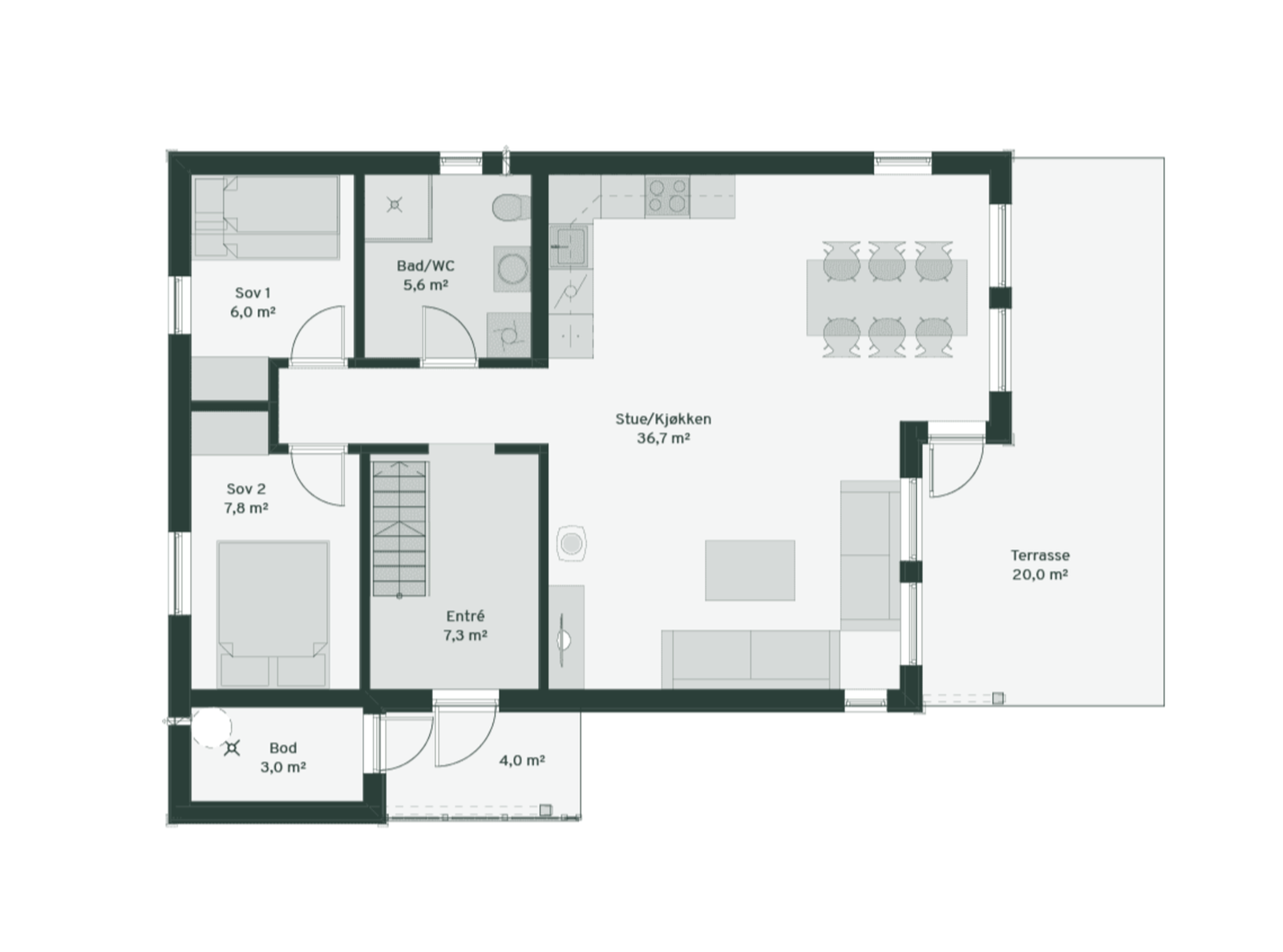 Plantegning hovedplan Galleribilde