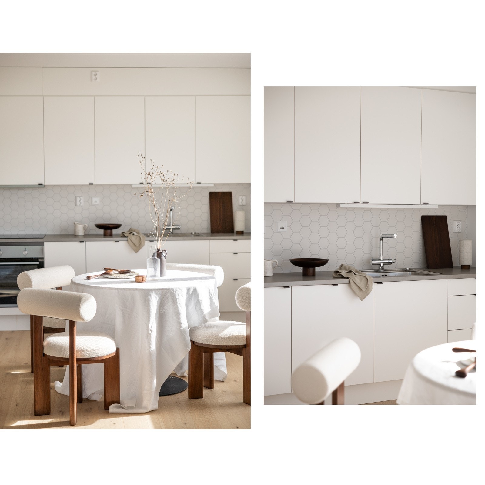 Moderne Sigdal kjøkken med lyse fronter. Galleribilde