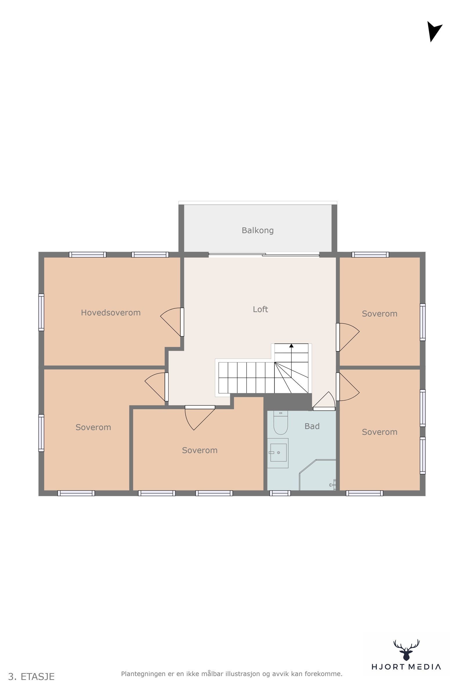 Plantegning andre etasje. Galleribilde