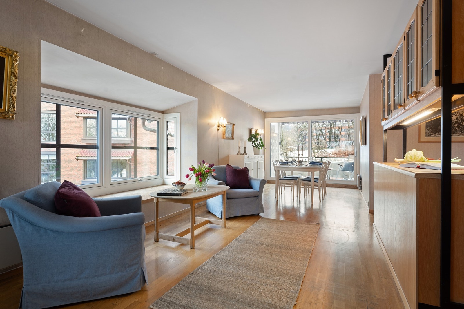 Stue 2 med spisestuedel Galleribilde