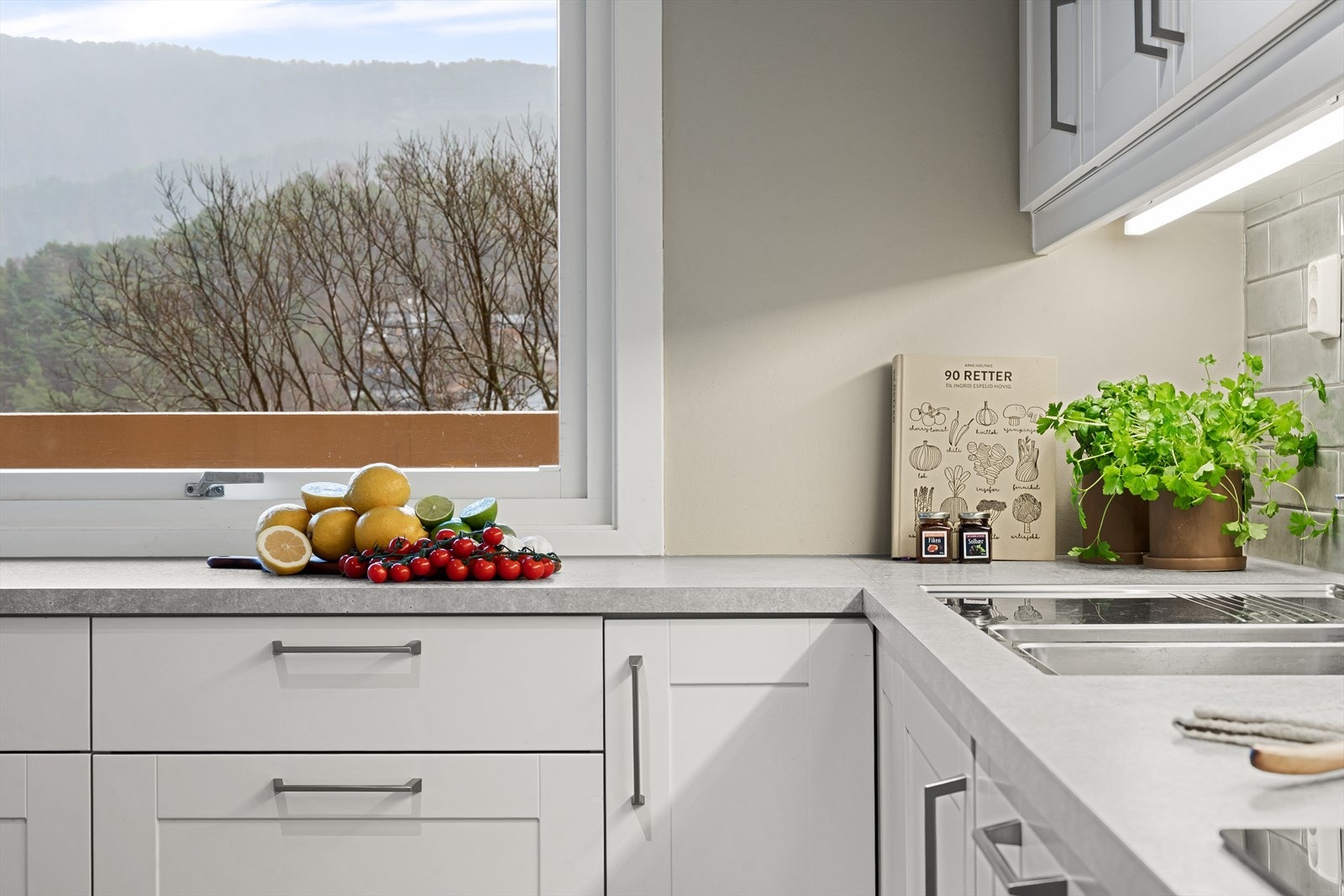 - Ny eier får gleden av integrerte hvitevarer fra Bosch som stekeovn, platetopp m/induksjon, oppvaskmaskin og kjøle-/fryseskap - Galleribilde