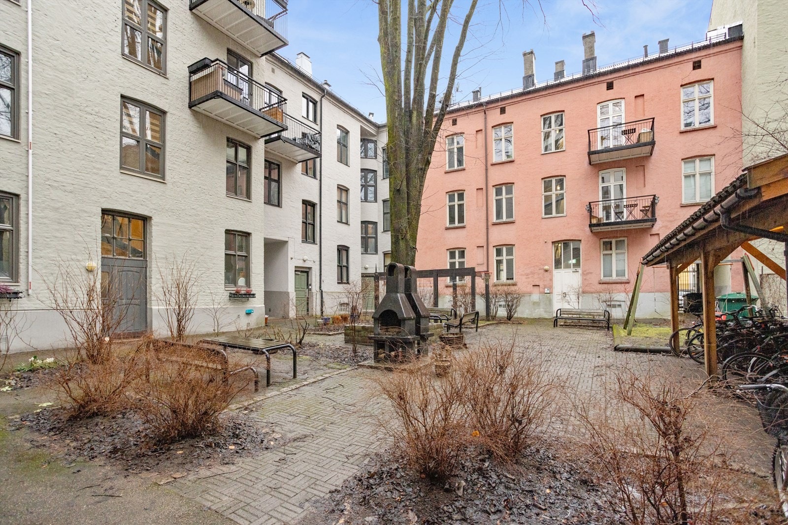 Koselig bakgård. Galleribilde