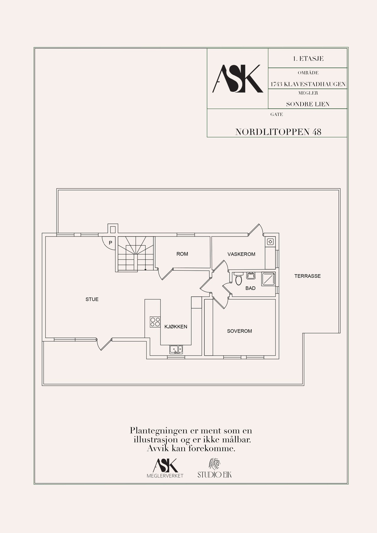 Plantegning 1. etasje Galleribilde