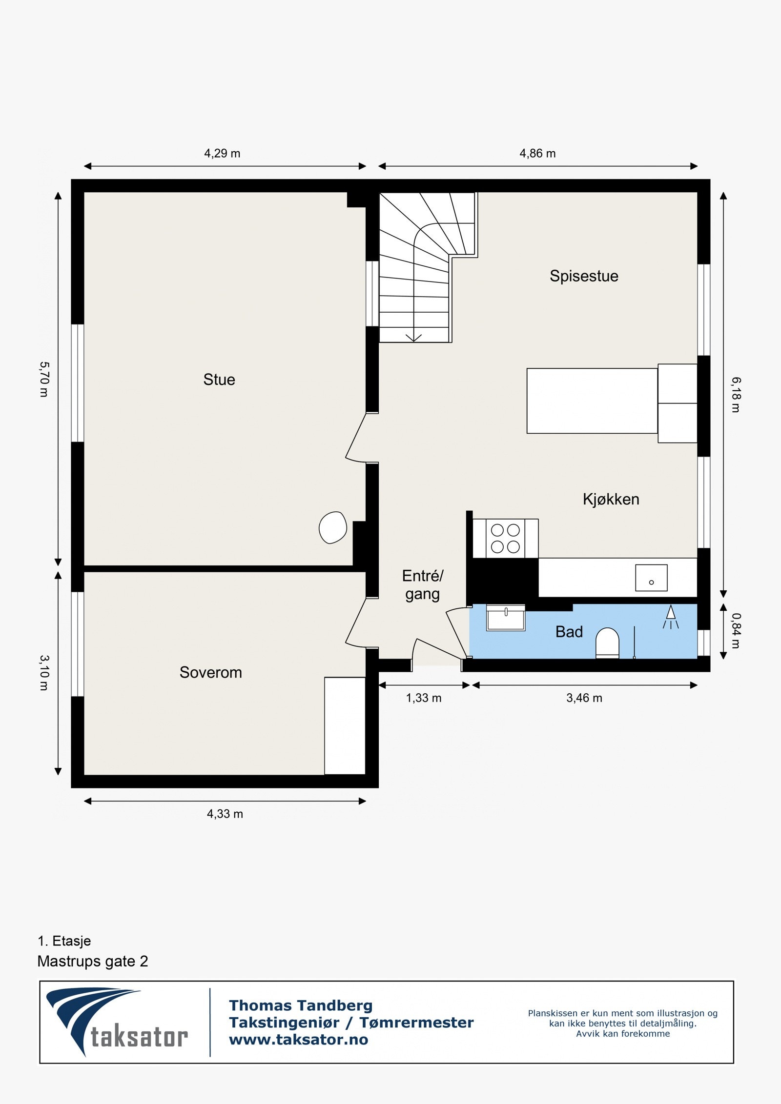 I første etasje finner du et lekkert kjøkken med spisestue, stue med peis, bad og et soverom. Galleribilde