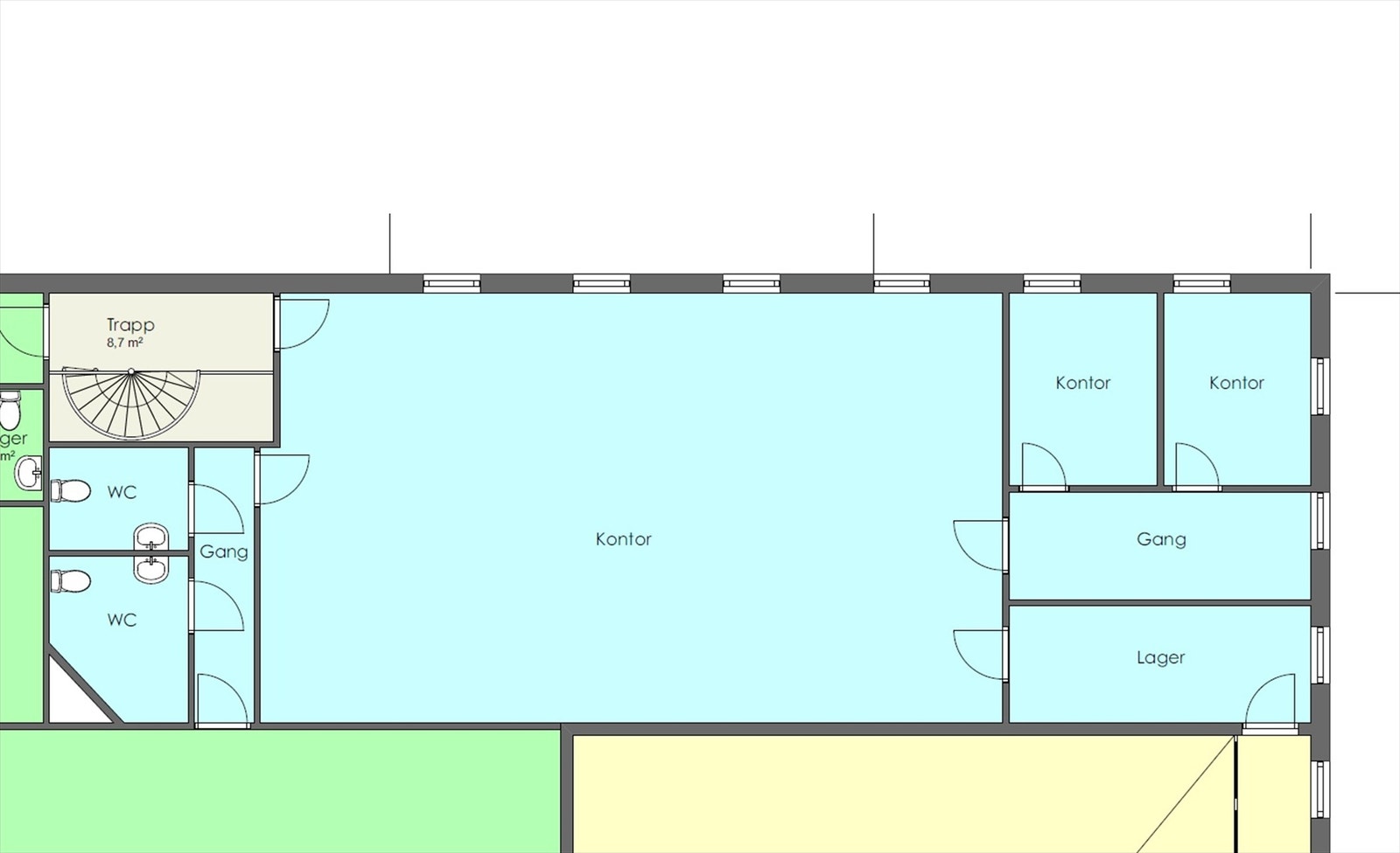 Plantegning 2. etasje - kontor Galleribilde