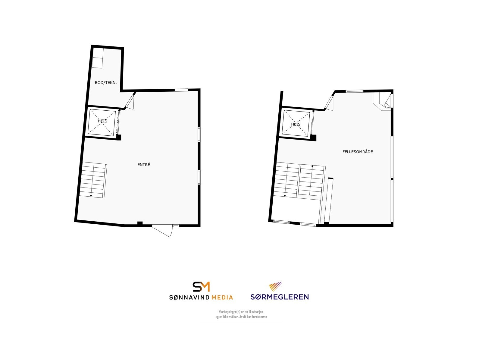 Plantegning 1 og 2.etg. Galleribilde