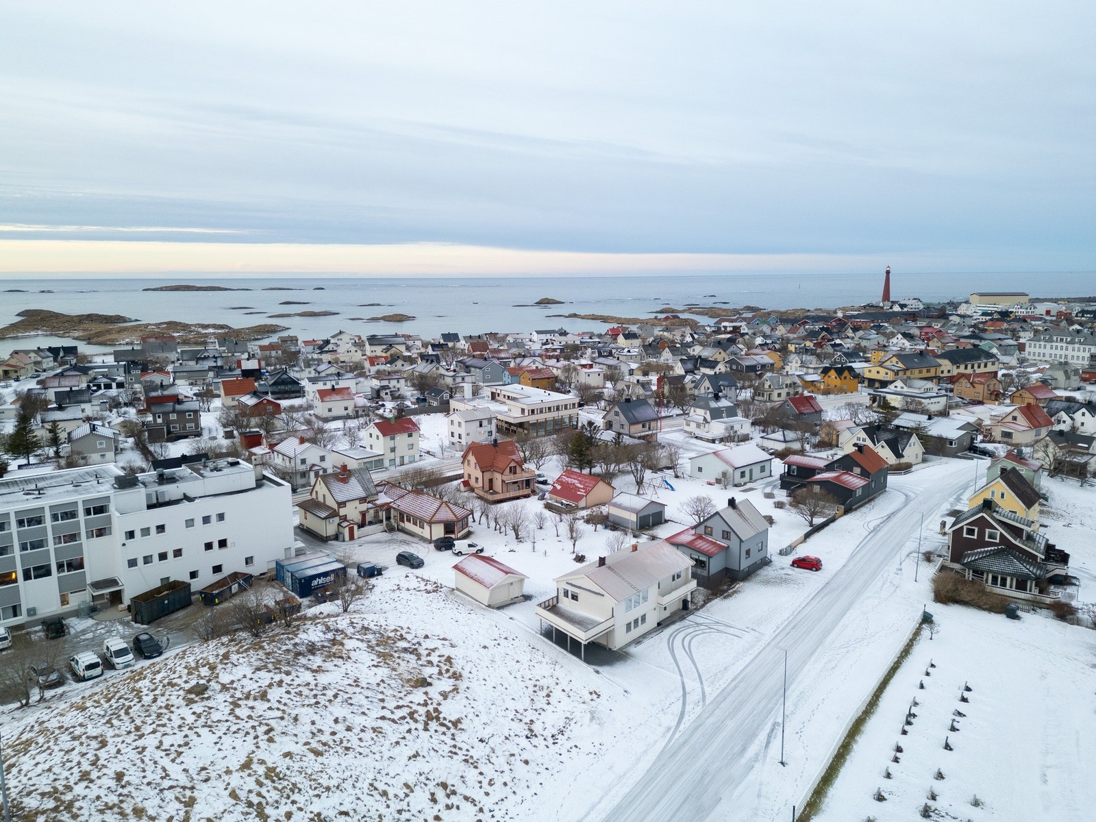 Drone bilde av området. Galleribilde