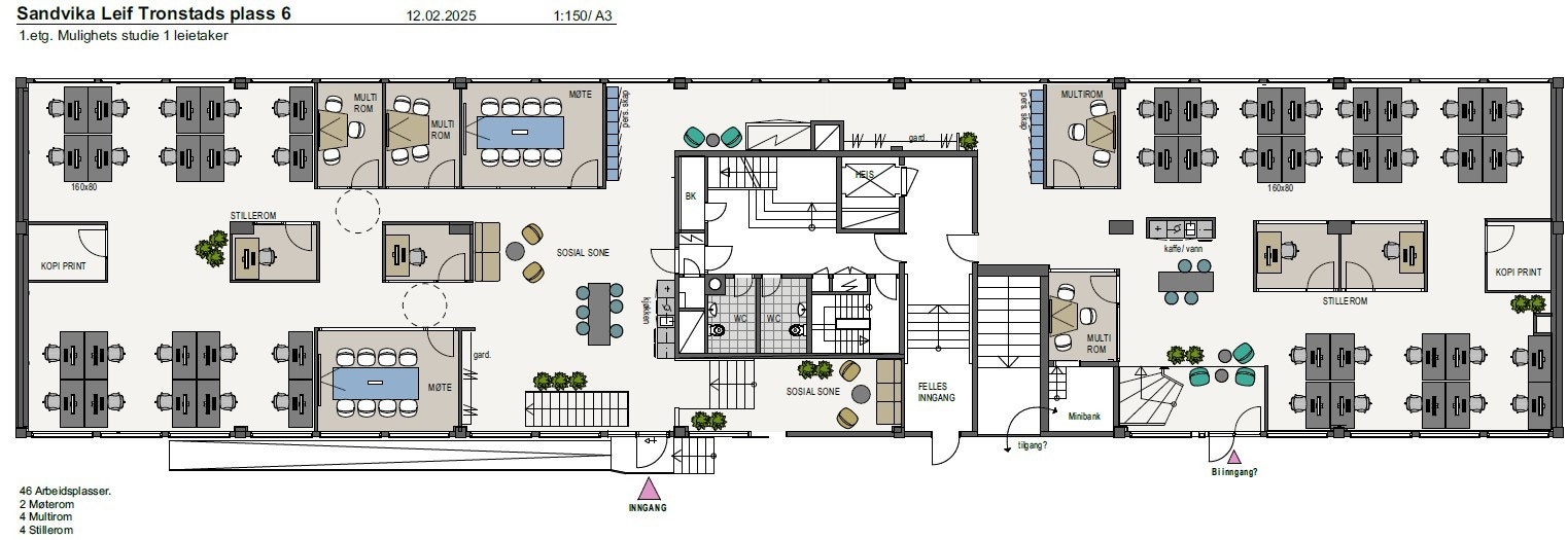 Utkast to-bruker - hele etasjen. Galleribilde