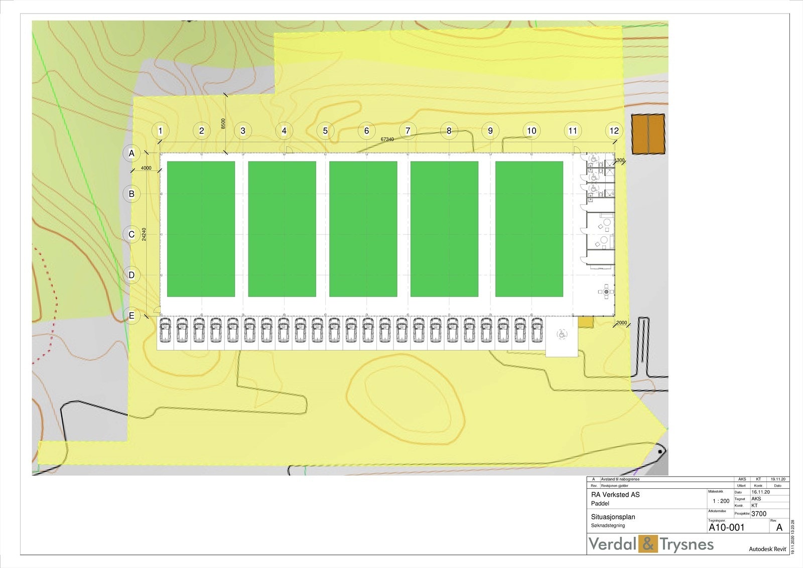 Plantegning med inndeling Galleribilde