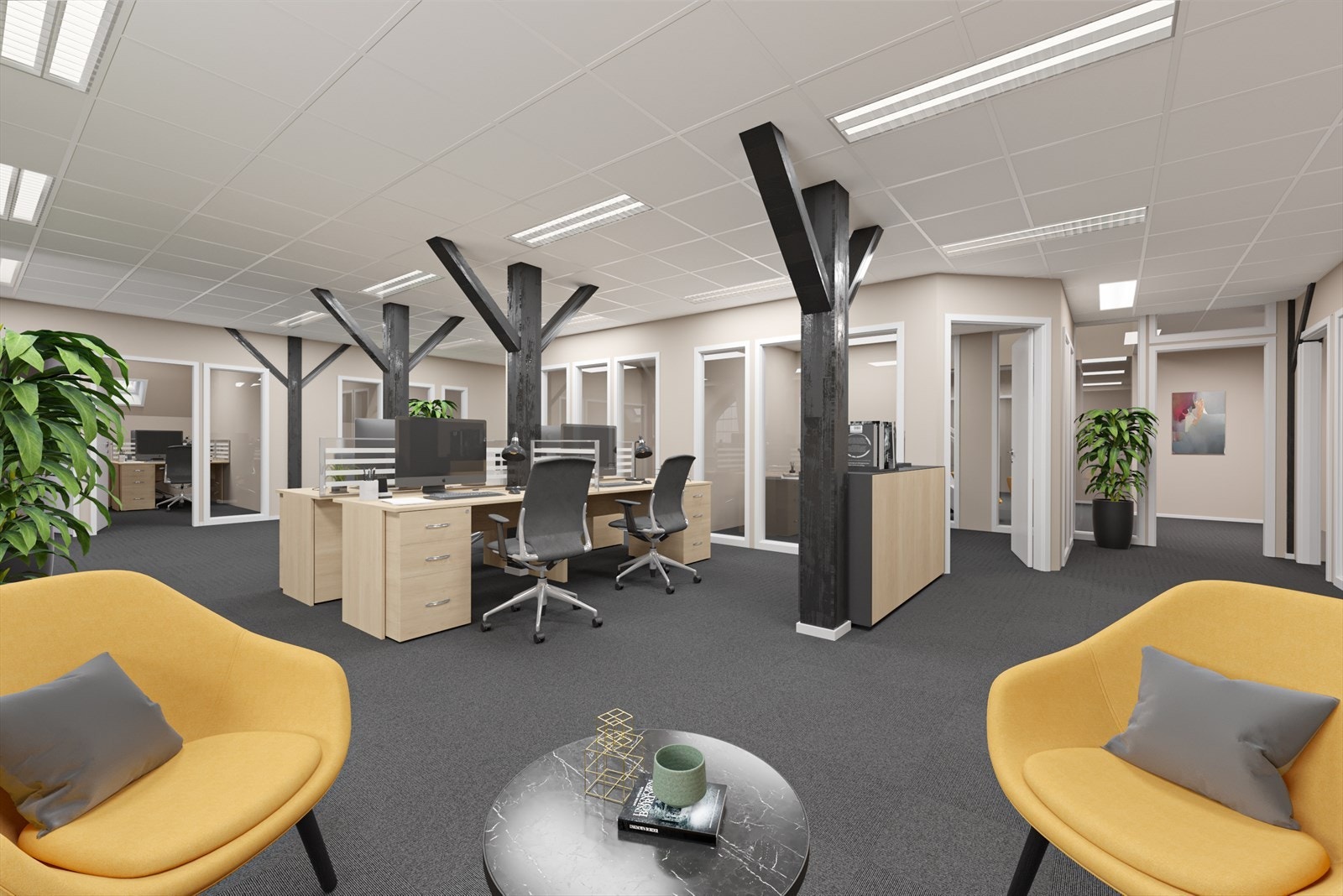 Åpent kontorlandskap. Galleribilde