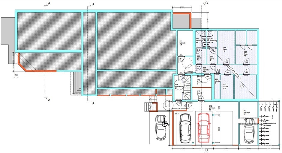 Planskisse U. etasje Galleribilde