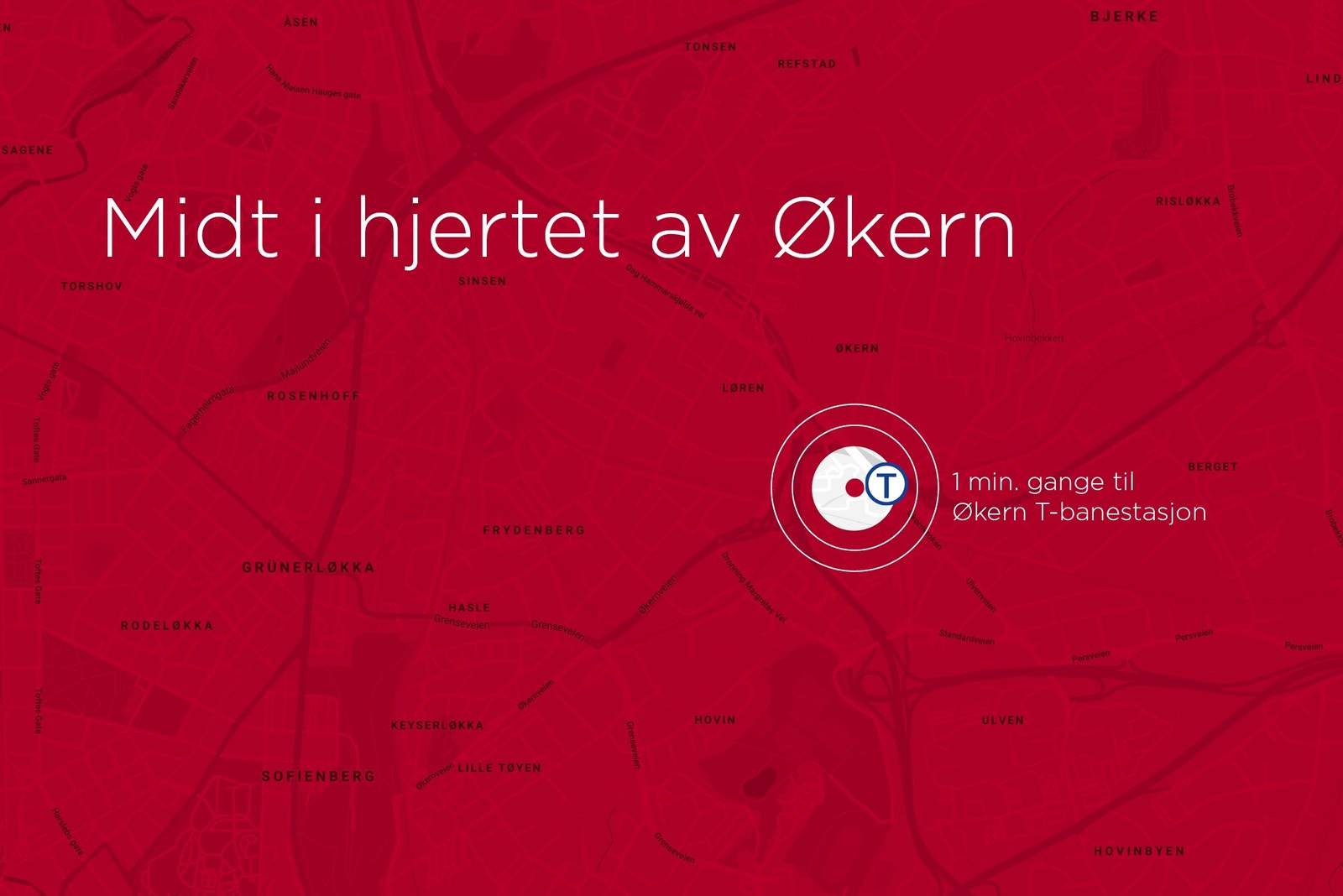 Østre Aker vei 19 - rett ved t-bane og buss. Galleribilde