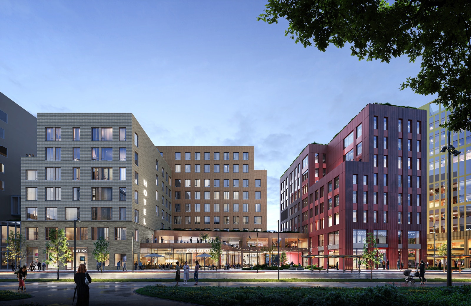 Thon hotell med 220 rom, restaurant, bistro, konferansehall og møteromsavdeling. Trekkeriet med Kaffebrenneriet, Everyhair og helserelatert næring oppover i etasjene. Galleribilde