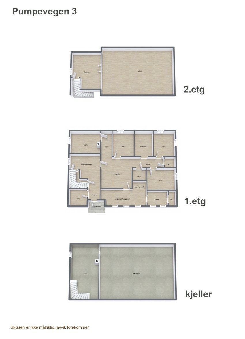 Plantegning over alle etasjene Galleribilde