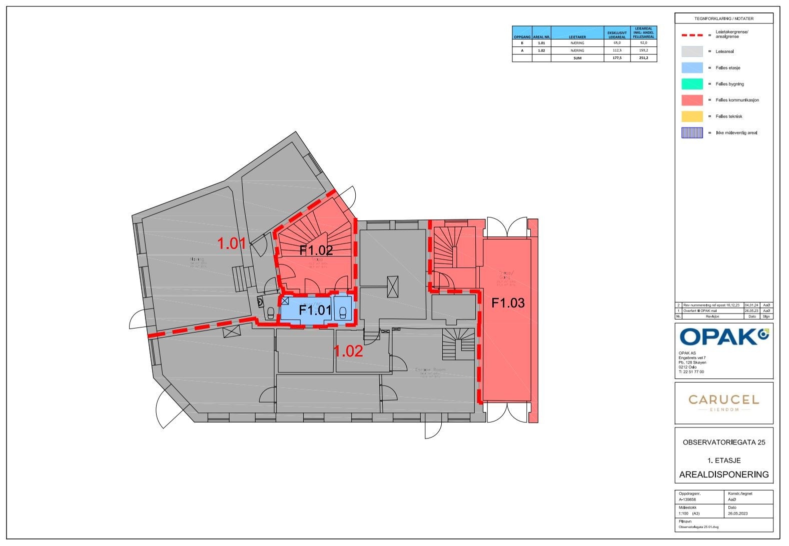 Eksisterende tegning over 1-etg Galleribilde