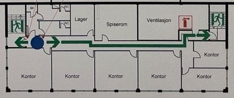 Plantegning kontordel Galleribilde