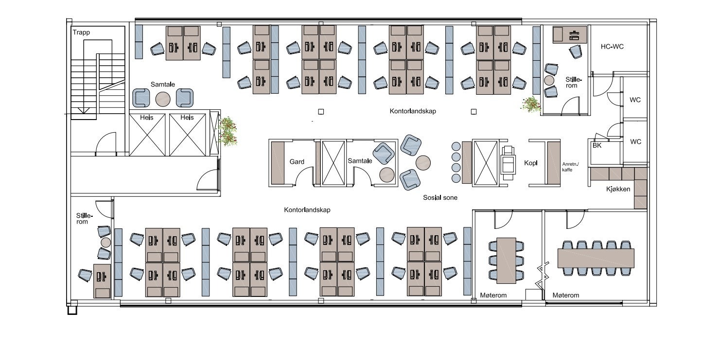 Planforslag ved åpent landskap Galleribilde