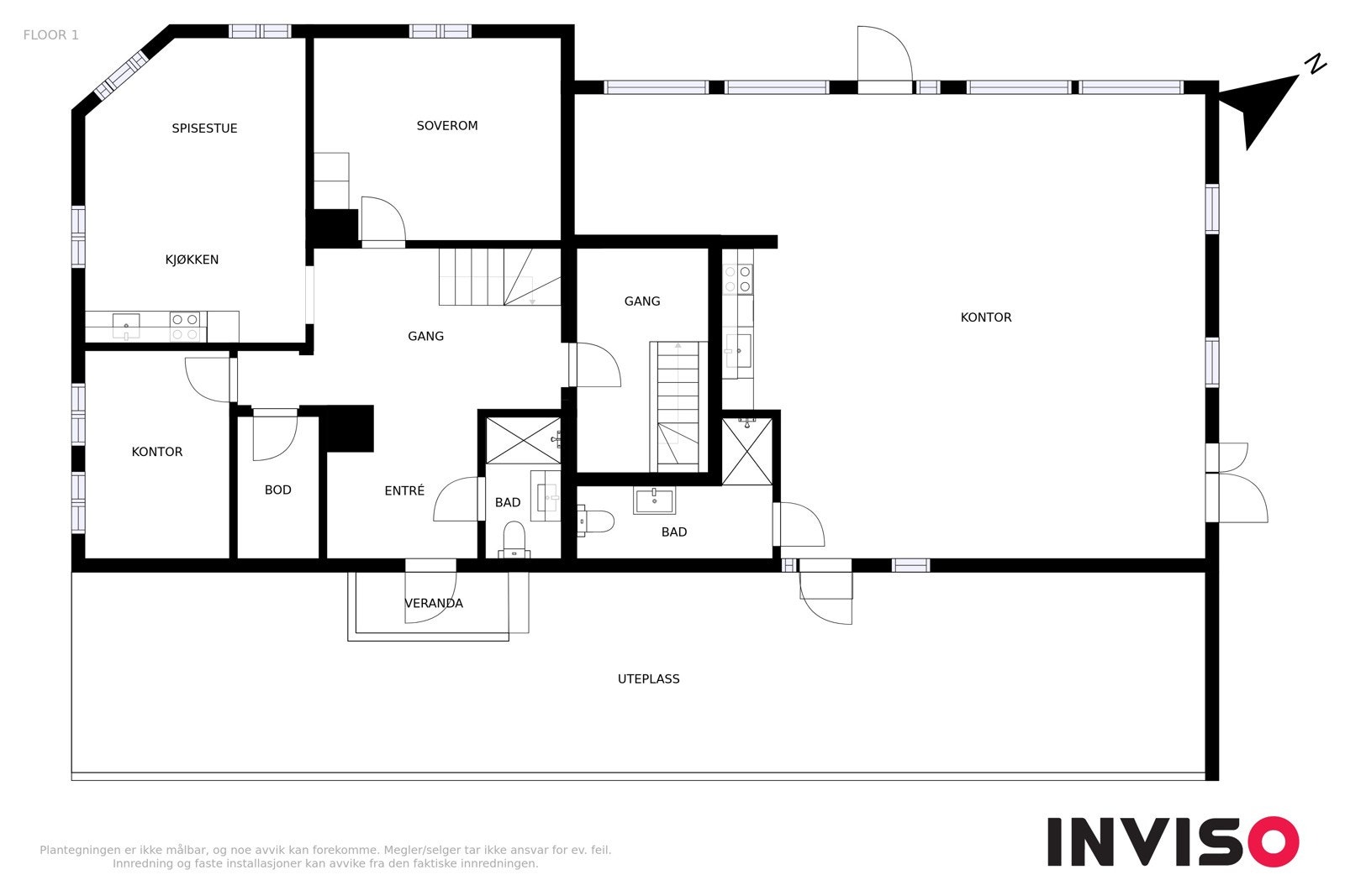 Plantegning 1. etg. Galleribilde