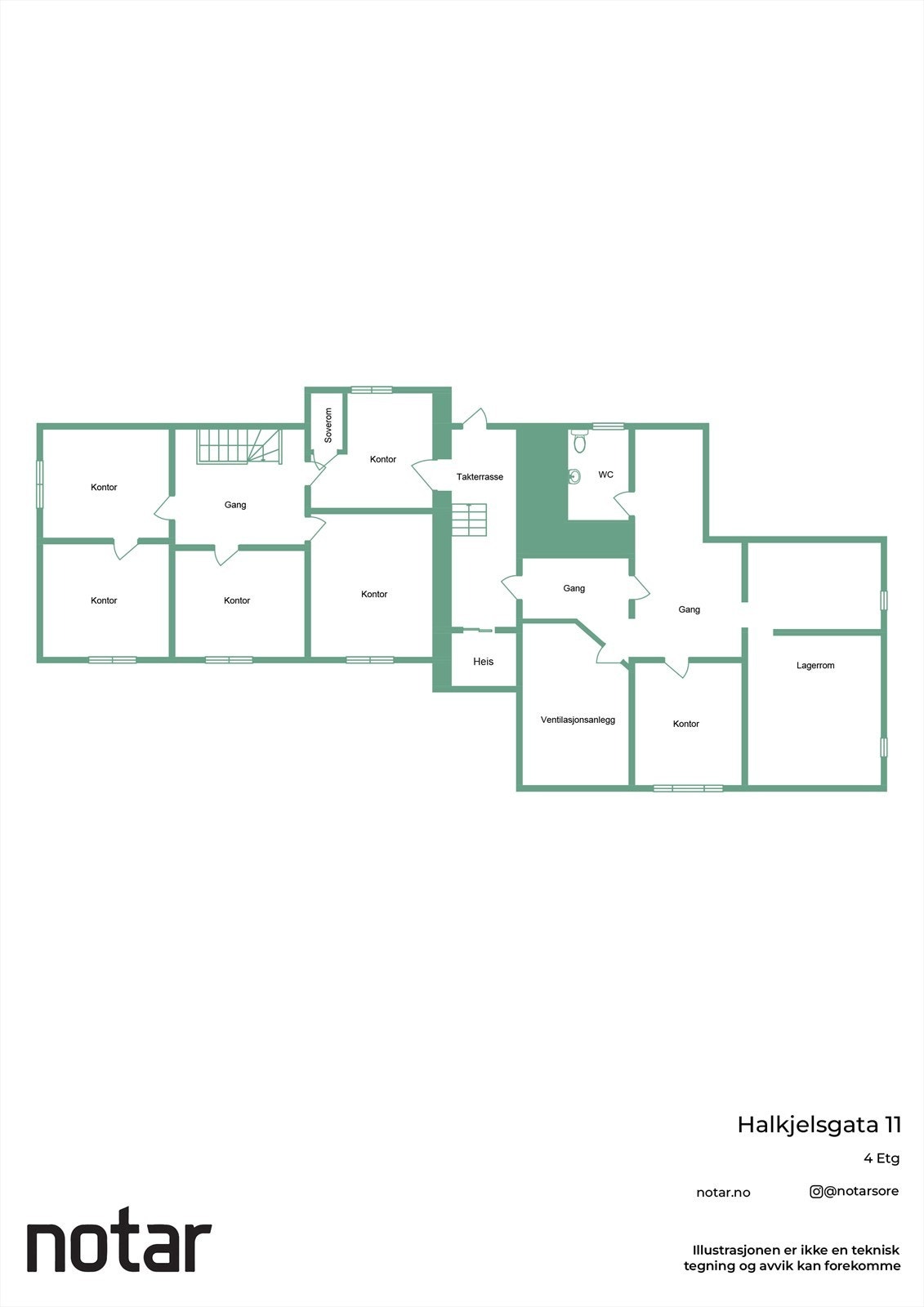 Plantegning tredje etasje Galleribilde