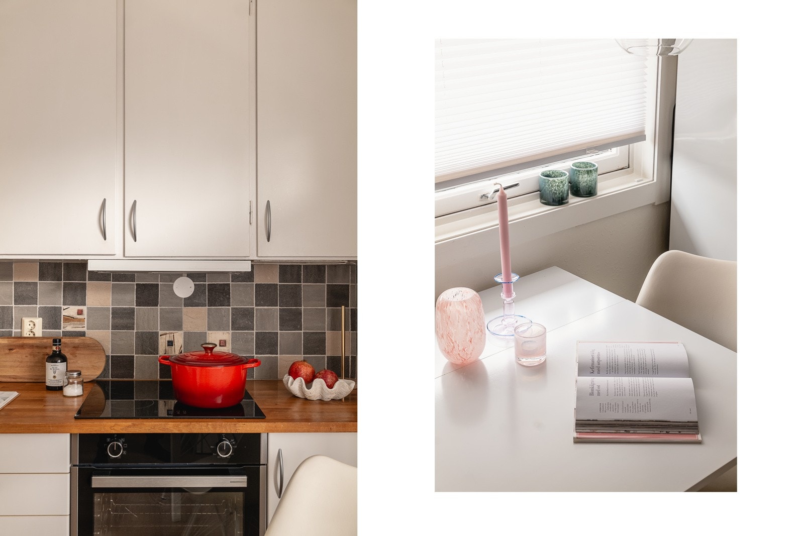 Hvitevarer medfølger, herunder komfyr fra Grundig, induksjonstopp, oppvaskmaskin fra Siemens og kjøleskap. Galleribilde