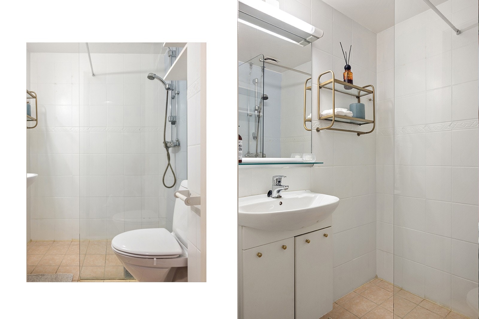 Flislagt bad med varmekabler i gulv Galleribilde