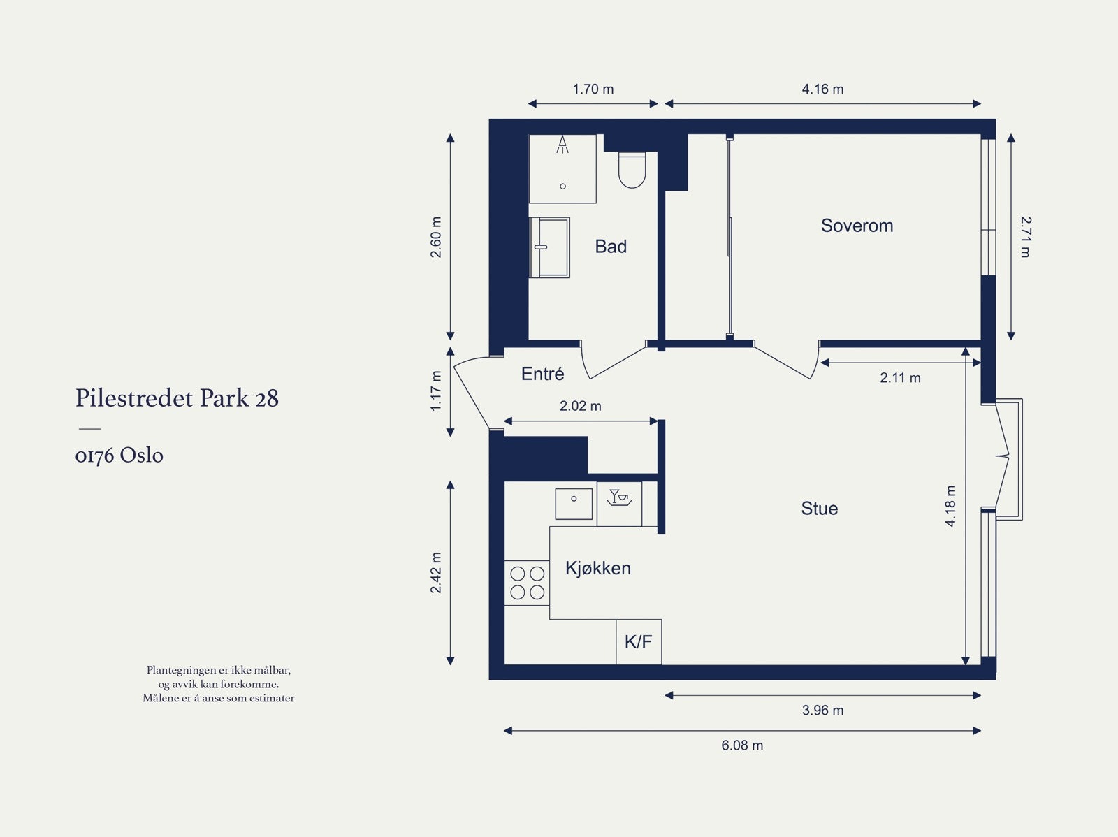 Leiligheten har en praktisk planløsning i 5. etasje med felles heisadkomst. Galleribilde