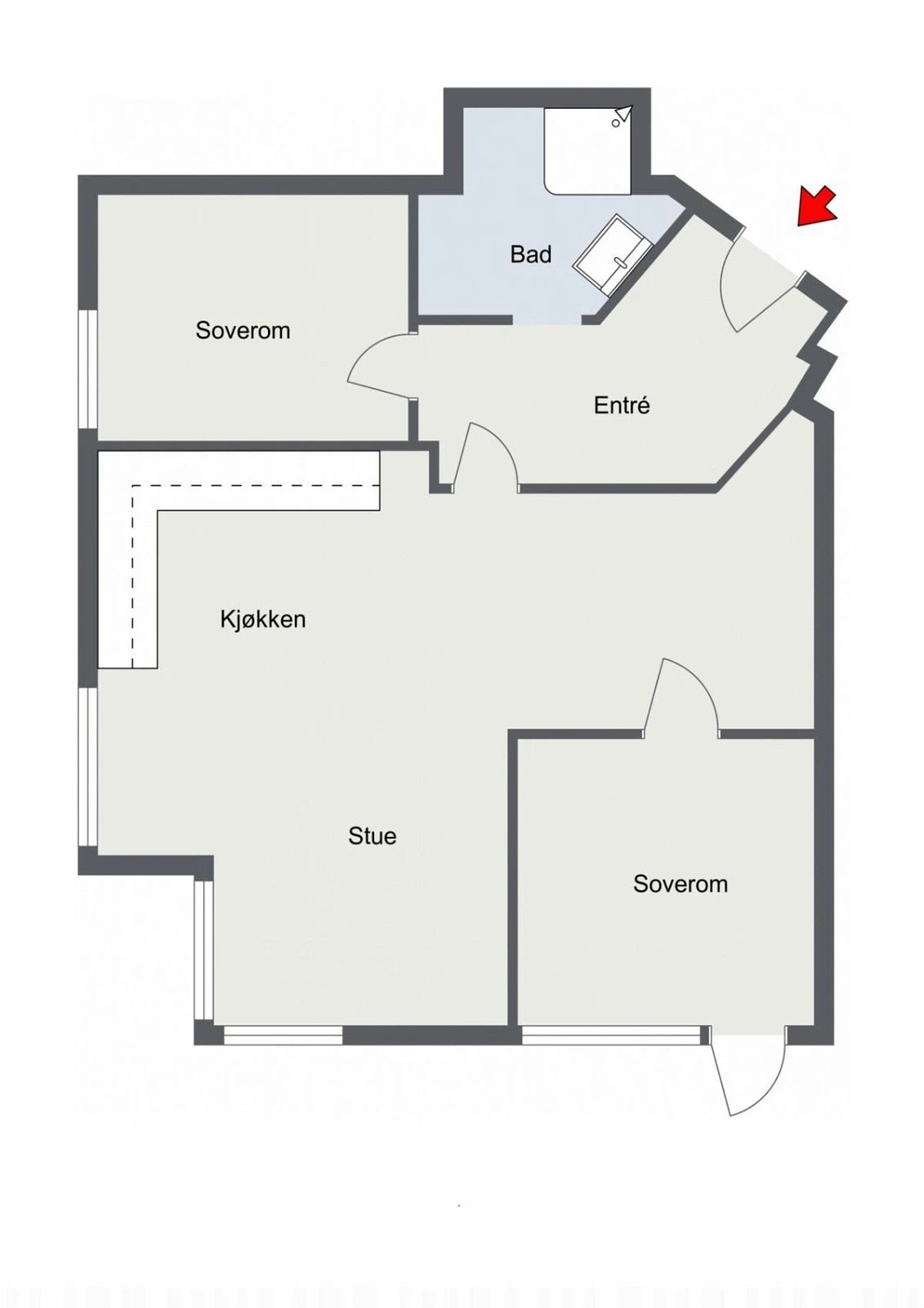 Alternativ planløsning. Galleribilde