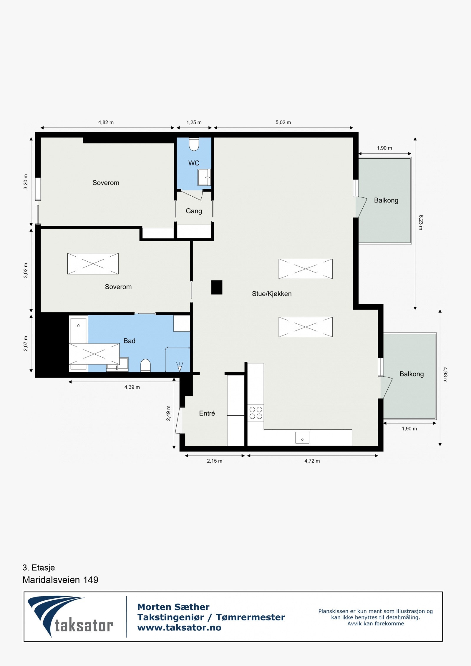 Plantegning - 3. etasje. Galleribilde